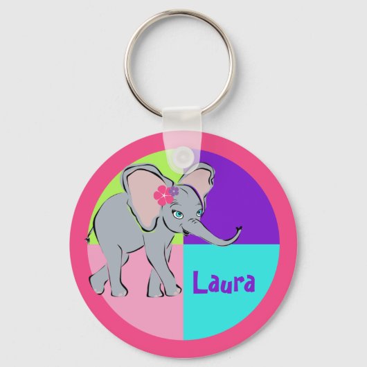 Porte-clés Petit Éléphant mignon (Recto)