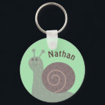 Porte-clés Petit Escargot de jardin Personnalisé Enfants<br><div class="desc">Adorable escargot terre tonalités personnalisées enfants porte - clé.</div>