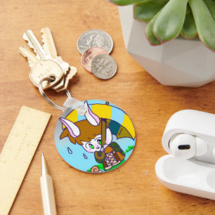 Porte-clés petit garçon lapin mignon