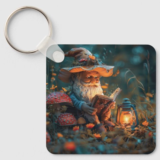 Porte-clés Petit gnome lisant un livre (Recto)