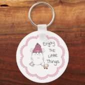 Porte-clés Petit Hamster Cute "Profitez Des Petites Choses" (Recto)
