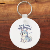 Porte-clés Petit Husky Gros Drame Chiot Drôle (Recto)