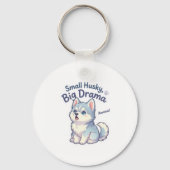 Porte-clés Petit Husky Gros Drame Chiot Drôle (Verso)