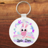 Porte-clés petit lapin blanc doux (Recto)
