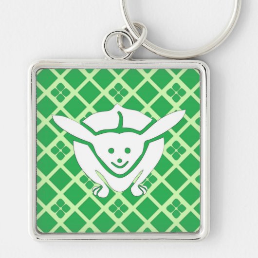 Porte-clés Petit lapin japonais, vert (Devant)