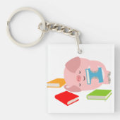 Porte-clés Petit Louveur de livre (Cochon de dessin) Porte - (Devant)