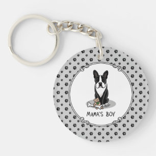 Porte-clés Petit Mama's Boy Boston Terrier (noir)