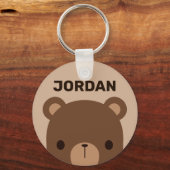 Porte-clés Petit ours Brown mignon avec nom personnalisé (Recto)
