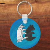 Porte-clés Petit Ours Ombre Sur Bleu (Recto)