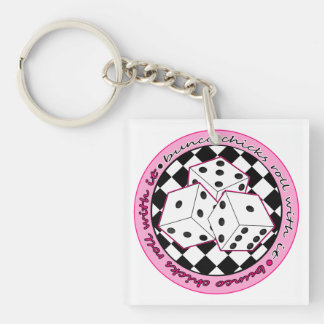 Porte-clés Petit pain de poussins de Bunco avec lui - rose