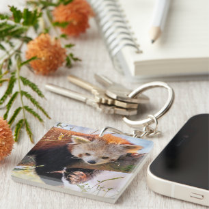 Porte-clés Petit panda rouge pâle