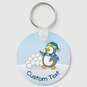 Porte-clés Petit pingouin avec boules de neige agitant Porte  (Recto)