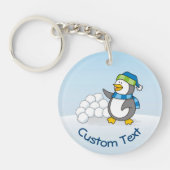 Porte-clés Petit pingouin avec boules de neige agitant Porte  (Devant)