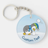 Porte-clés Petit Pingouin recevant une boule de ne (Devant)