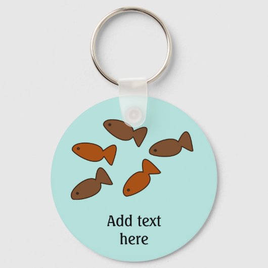 Porte-clés Petit Poisson Cat Treat Graphic - Votre texte (Recto)