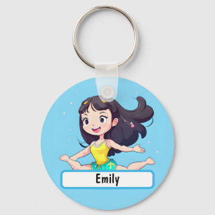 Porte-clés Petit Porte - clé Gymnaste Cute Avec Nametag Perso