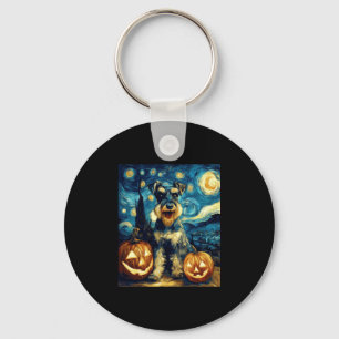 Porte-clés Petit Schnauzer Chien Halloween Jack O Lant