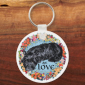 Porte-clés Petit Scottie sur Tartan (Recto)