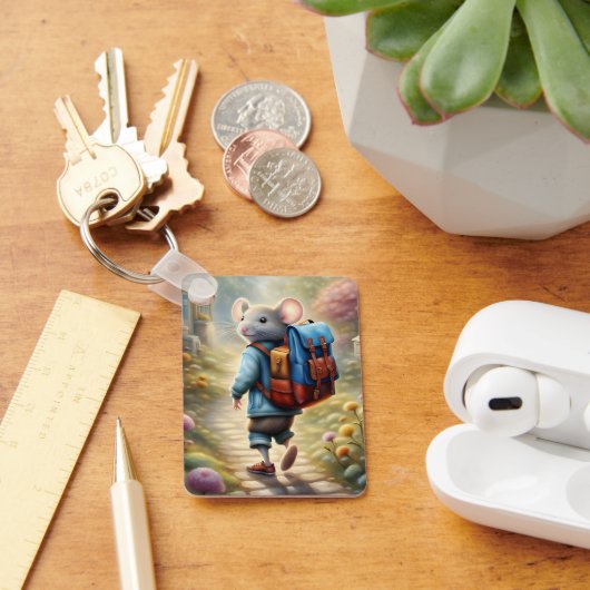 Porte-clés Petit souris sur le chemin de l'école, personnalis (Bureau)