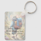 Porte-clés Petit souris sur le chemin de l'école, personnalis (Verso)