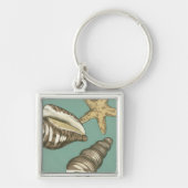 Porte-clés Petit trio Shell Turquoise (Devant)