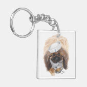 Porte-clés Petit Tuffy Chien Pékinois Marin (Devant gauche)
