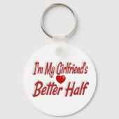 Porte-clés Petite amie drôle citation texte rouge (Verso)