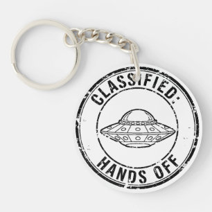Porte-clés Petite Annonce Vintage : N'y touchez pas UFO