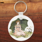 Porte-clés Petite fille aime ça les champs d'été (Verso)