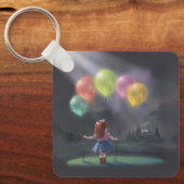 Porte-clés Petite fille mignonne avec des ballons (Recto)