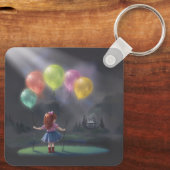 Porte-clés Petite fille mignonne avec des ballons (Verso)