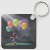 Porte-clés Petite fille mignonne avec des ballons (Dos)