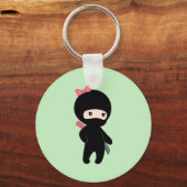 Porte-clés Petite fille Ninja en vert (Recto)