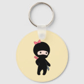 Porte-clés Petite fille Ninja sur jaune (Verso)