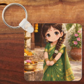 Porte-clés Petite Grâce en vert (Recto)