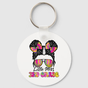 Porte-clés Petite Mademoiselle Élève de 3e année Chignon Déco