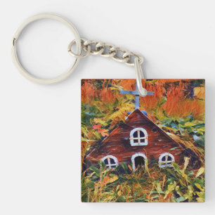 Porte-clés Petite Maison de Fée Rouge 