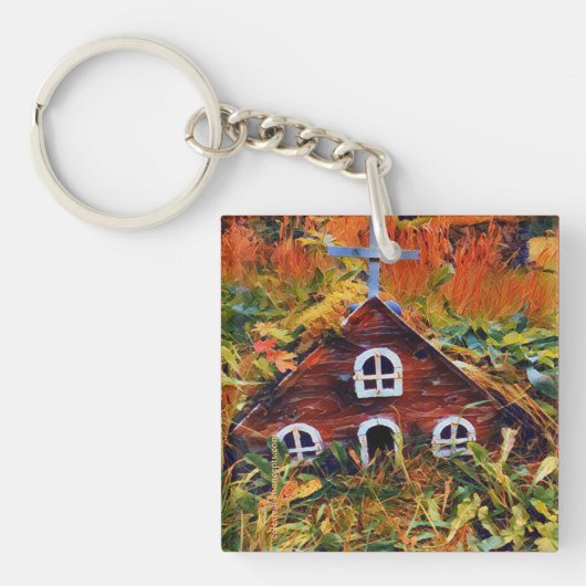 Porte-clés Petite Maison de Fée Rouge  (Devant)