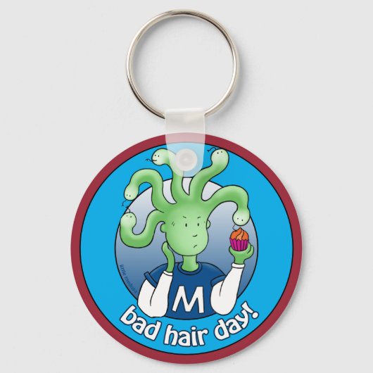 Porte-clés Petite méduse. Mauvaise Journée des cheveux ! (Recto)