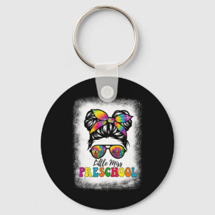 Porte-clés Petite Mlle maternelle Tie Dye Messy Bun Girl Scho