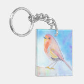 Porte-clés Petite peinture à l'aquarelle Robin (Devant gauche)