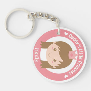 Porte-clés Petite Princesse Papa, Jolie Princesse avec Diadèm
