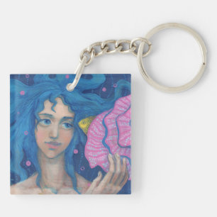 Porte-clés Petite Sirène, Art D'Imaginaire Sous-Marin, Bleu R