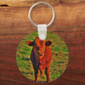 Porte-clés Petite vache Brown Graine verte brillante (Recto)