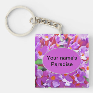 Porte-clés Petites Fleurs mignonnes pourpres