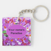 Porte-clés Petites Fleurs mignonnes pourpres (Dos)