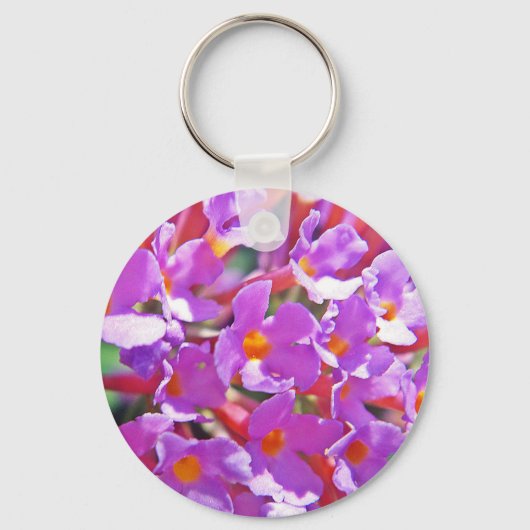 Porte-clés Petites fleurs mignonnes violettes (Recto)