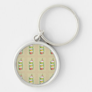 Porte-clés Petits gâteaux d'aquarelle. Illustration de