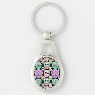 Porte-clés Petits hiboux mignons aux couleurs pastel