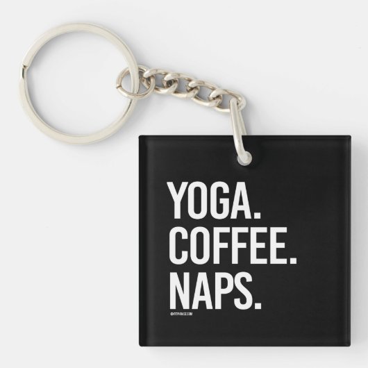 Porte-clés Petits sommes de café de yoga -   forme physique (Devant)